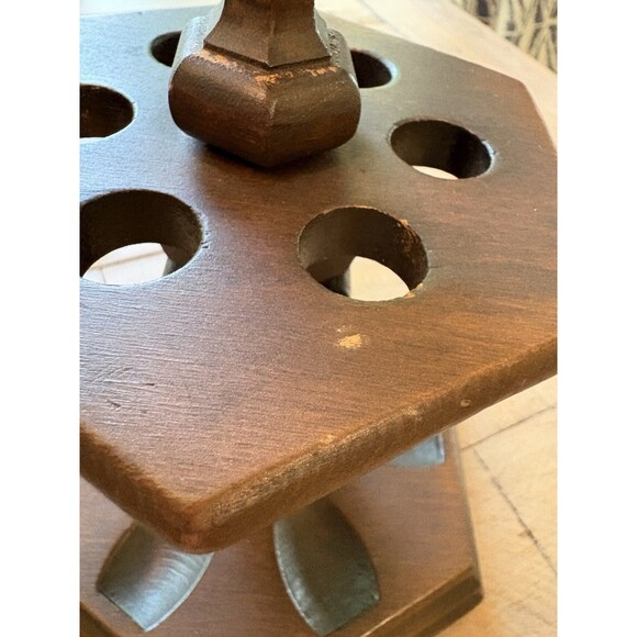 Vintage Wooden Pipe Rack Holder for 6 Used - Picture 9 of 16